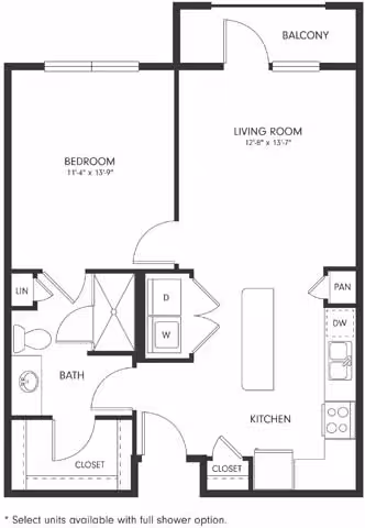 One-Bedroom (A2) 2313 floor plan